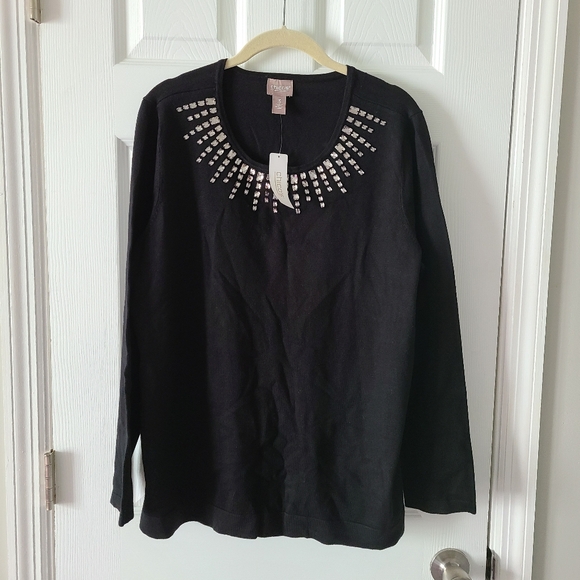 NWT Chicos Jewel Crewneck Pullover